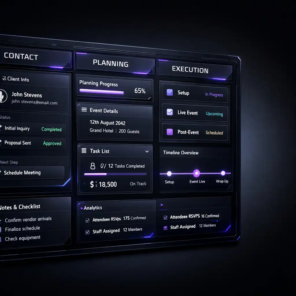 Dashboard procesu organizacji eventu